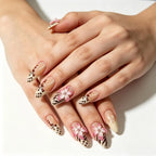 Press-On Nails Stiletto Hand-Painted Floral Flexible Reusable