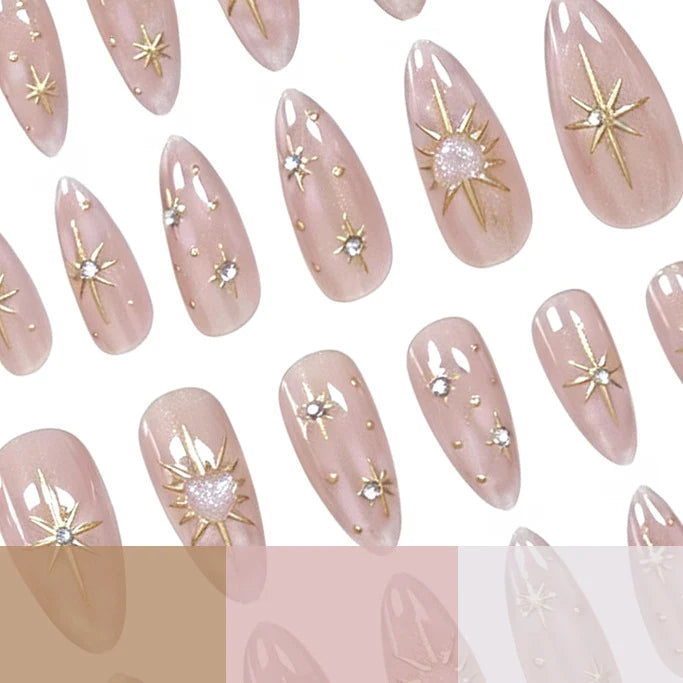 Press-On Nails Stiletto Handcrafted Embellished