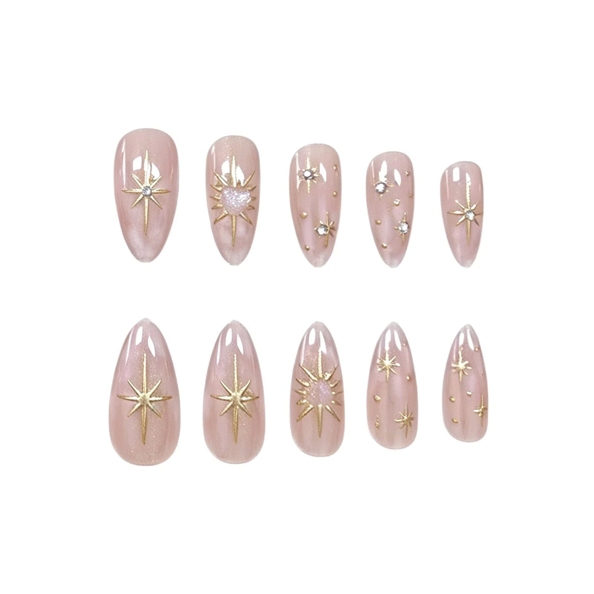 Press-On Nails Stiletto Handcrafted Embellished
