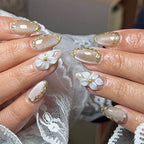 Press-On Nails Stiletto Intricate Floral Self-Adhesive