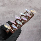 Press-On Nails Stiletto Iridescent Short Claw