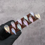 Press-On Nails Stiletto Iridescent Short Claw