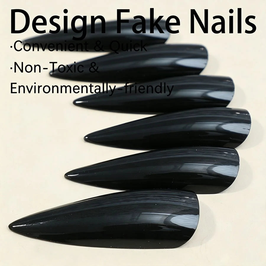 Press-On Nails Stiletto Lightweight & Durable Reusable