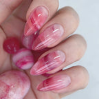Press-On Nails Stiletto Marbled & Metallic Reusable