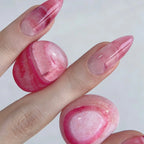 Press-On Nails Stiletto Marbled & Metallic Reusable