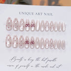 Press-On Nails Stiletto Minimalist Bow Easy Application & Long-Lasting