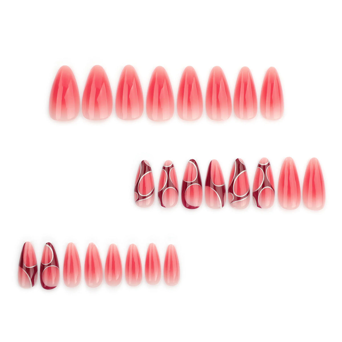 Press-On Nails Stiletto Ombre Easy Application