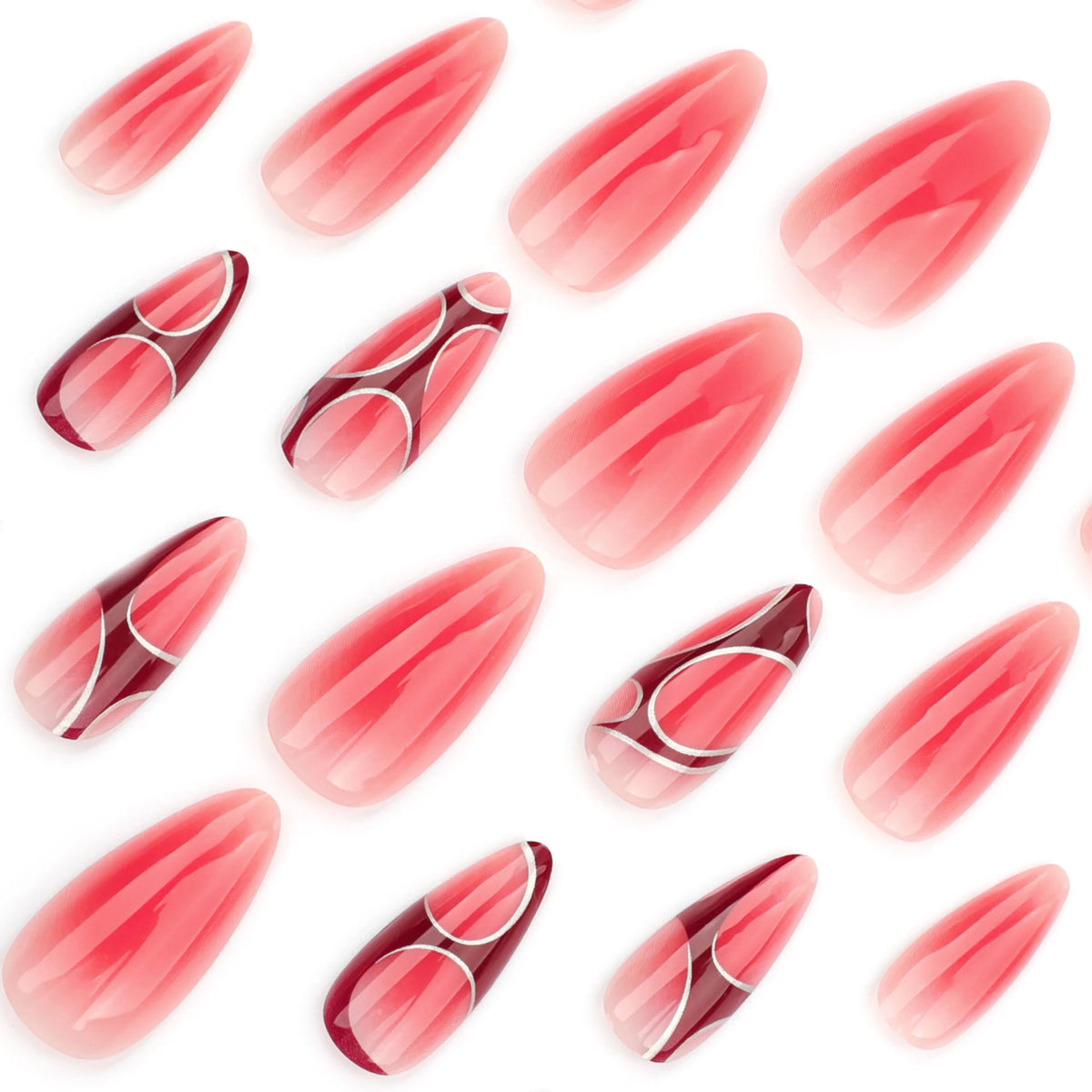 Press-On Nails Stiletto Ombre Easy Application