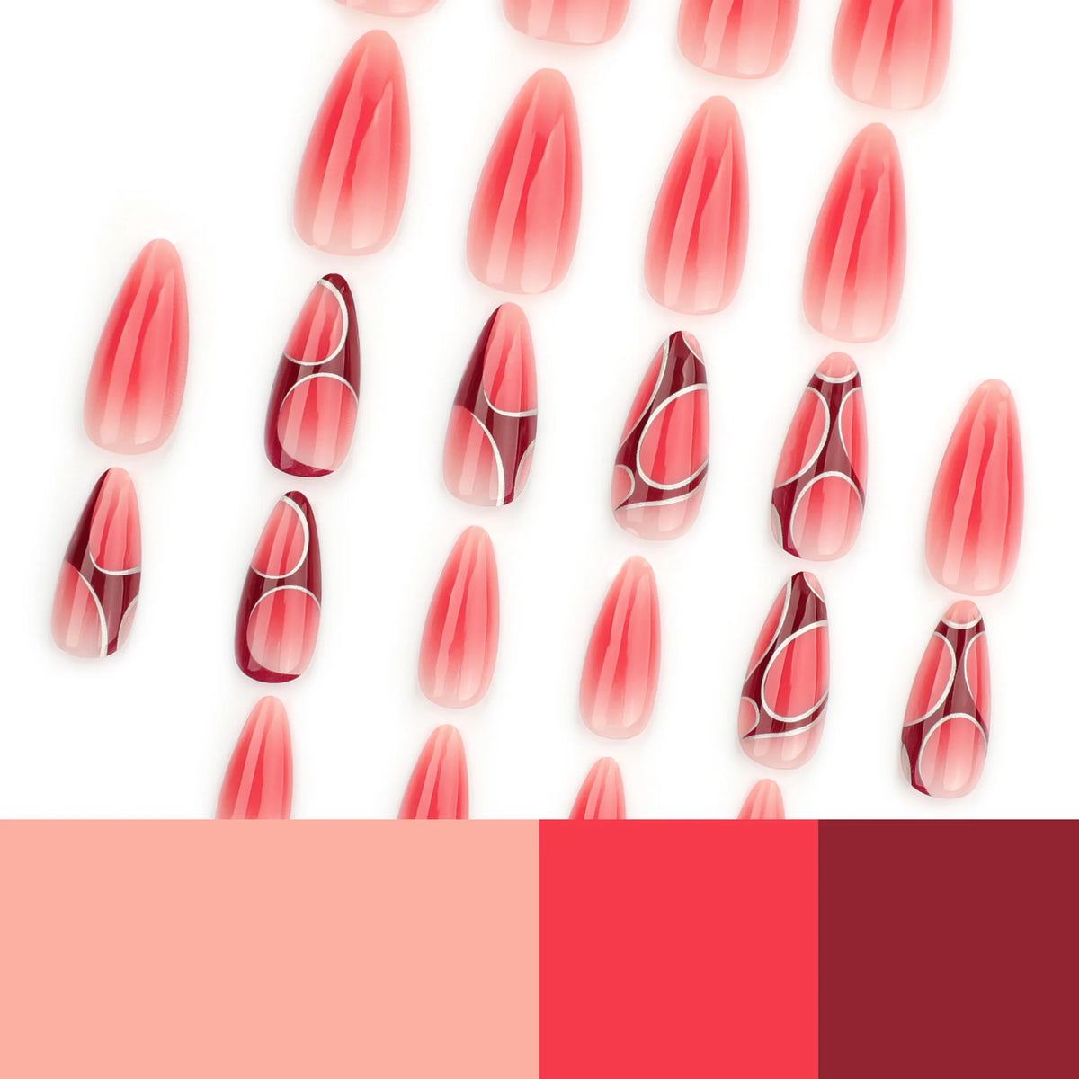 Press-On Nails Stiletto Ombre Easy Application