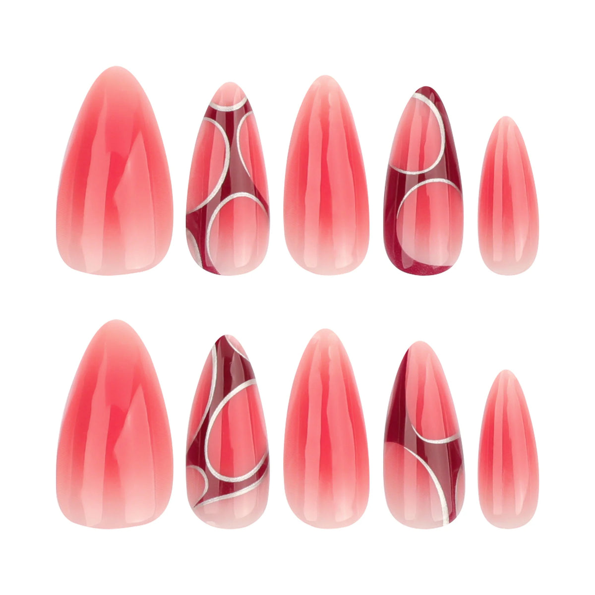 Press-On Nails Stiletto Ombre Easy Application