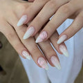 Press-On Nails Stiletto Ombre Floral