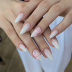 Press-On Nails Stiletto Ombre Floral