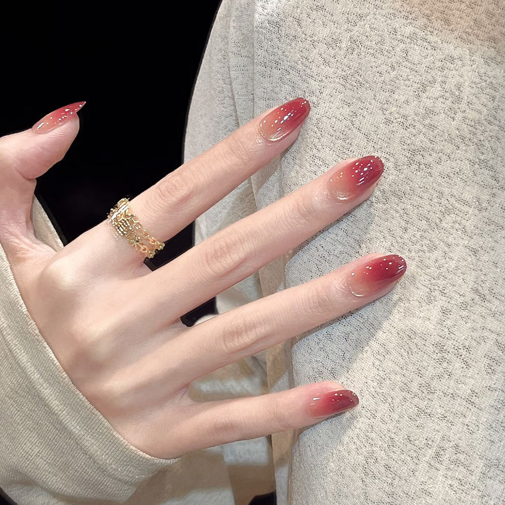 Press-On Nails Stiletto Ombre Glitter