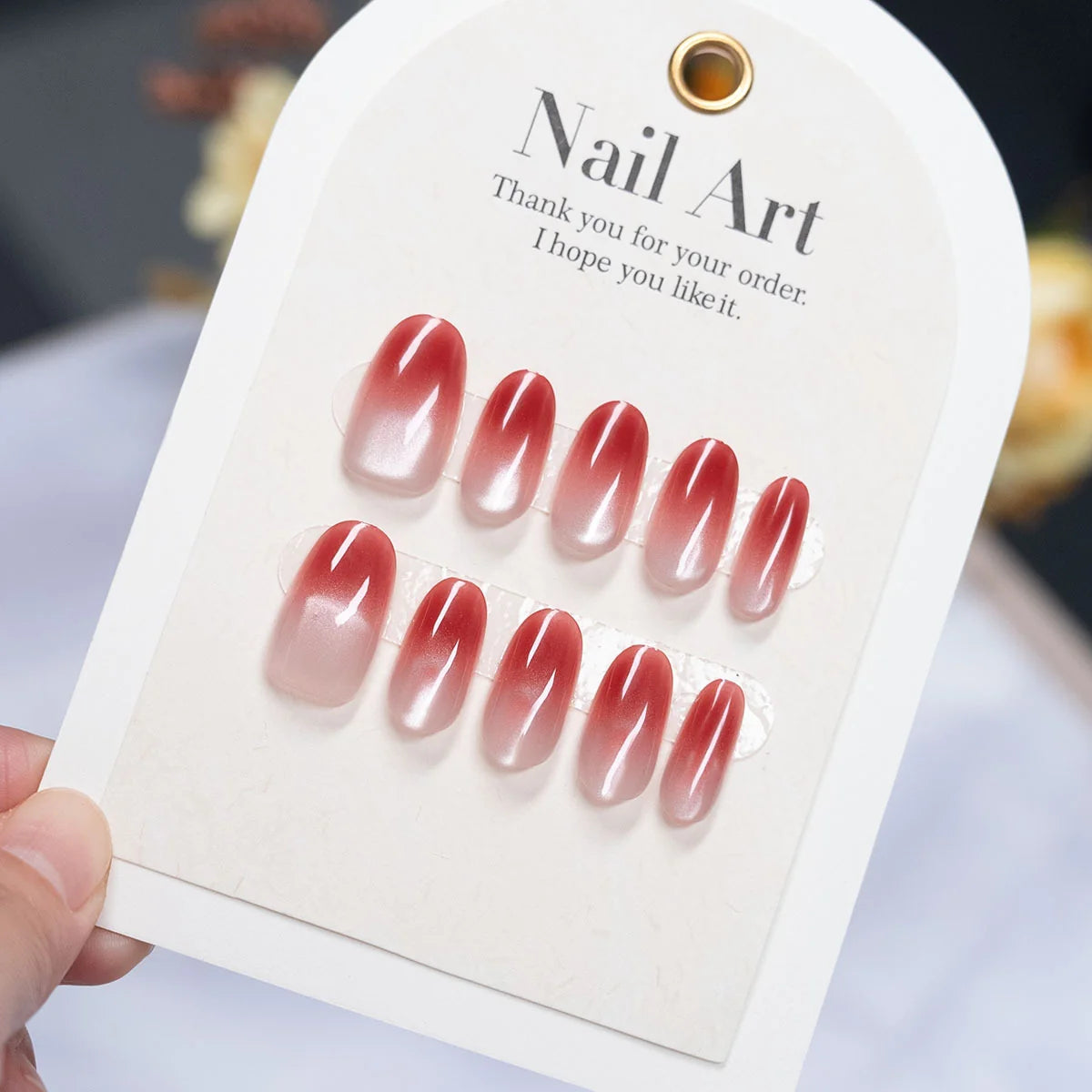 Press-On Nails Stiletto Ombre Glitter