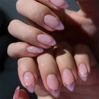 Press-On Nails Stiletto Ombre Glitter Easy Apply Reusable