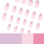 Press-On Nails Stiletto Ombre Glitter Easy Apply Reusable
