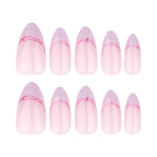 Press-On Nails Stiletto Ombre Glitter Easy Apply Reusable