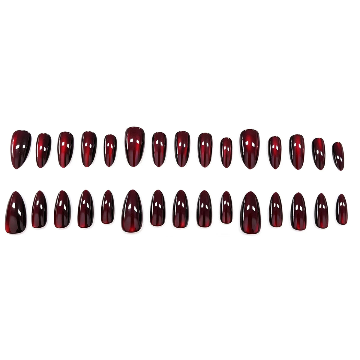 Press-On Nails Stiletto Ombre Gradient Set of 30