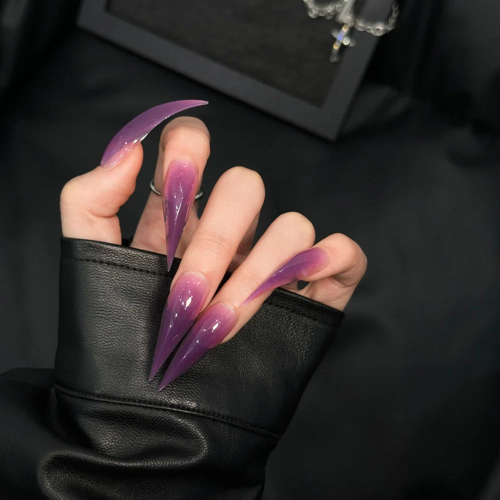 Press-On Nails Stiletto Ombre Long-Lasting