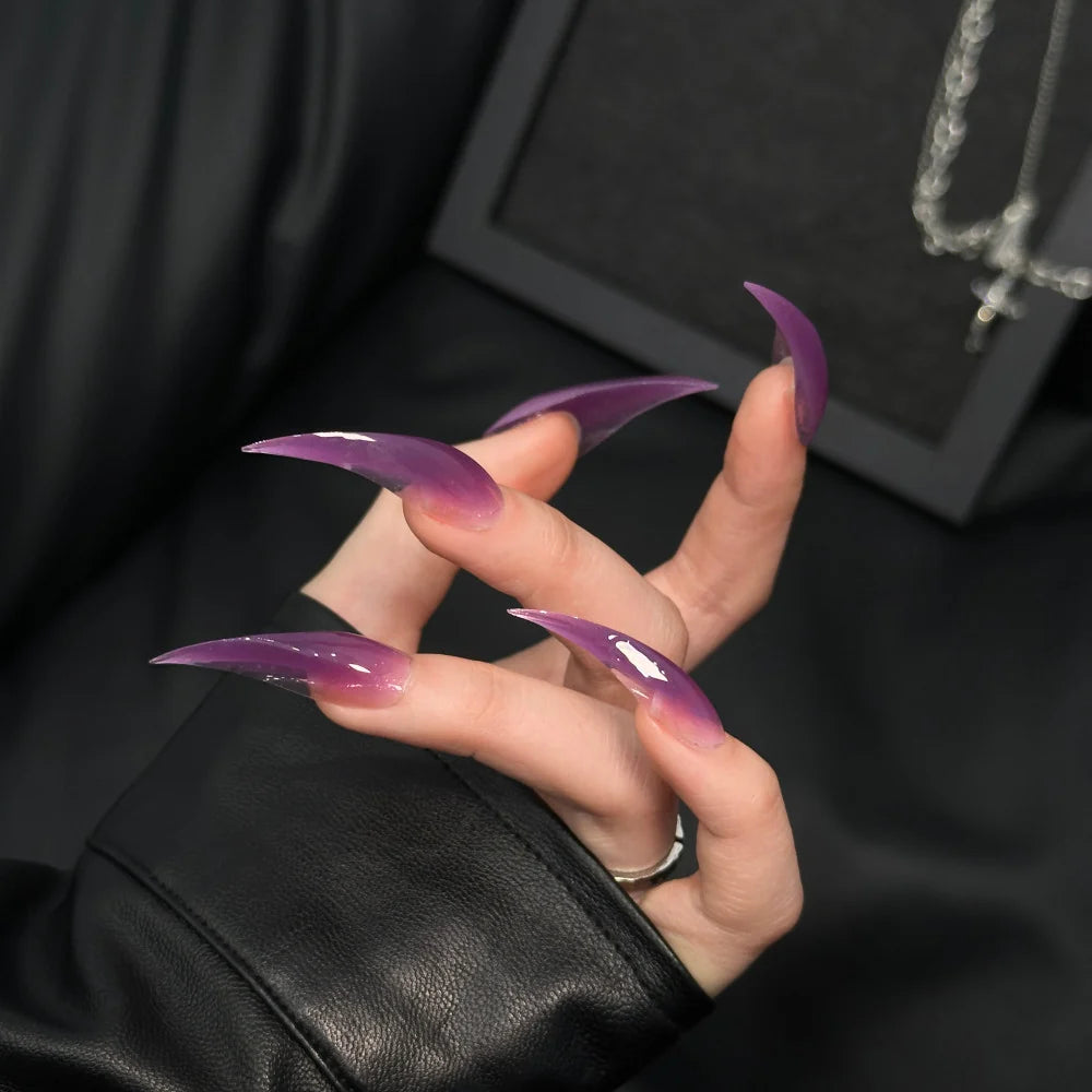Press-On Nails Stiletto Ombre Long-Lasting