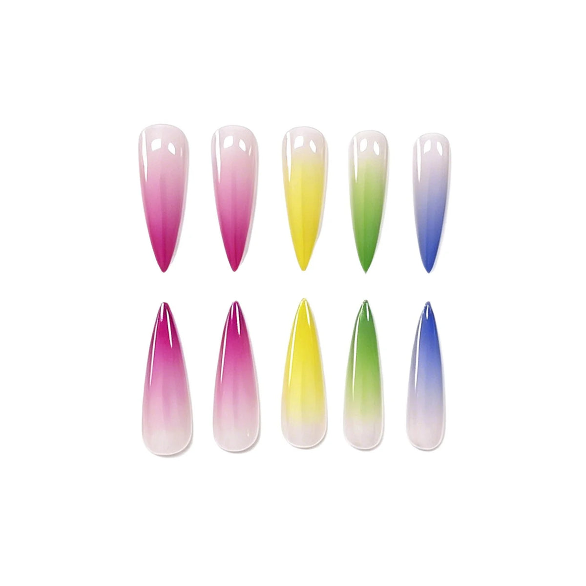 Press-On Nails Stiletto Ombre Pre-Shaped Set of 24