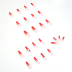 Press-On Nails Stiletto Ombre Rhinestone Accents