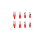 Press-On Nails Stiletto Ombre Rhinestone Accents