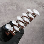 Press-On Nails Stiletto Pearl Accents Reusable