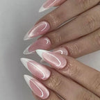 Press-On Nails Stiletto Pink Ombre Easy Apply Set of 24