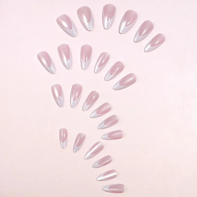 Press-On Nails Stiletto Pink Ombre Easy Apply Set of 24