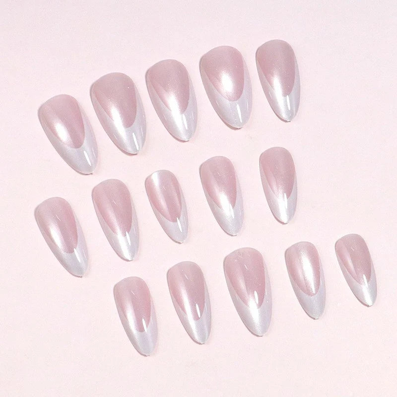 Press-On Nails Stiletto Pink Ombre Easy Apply Set of 24