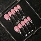 Press-On Nails Stiletto Pink Star Set of 10