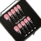 Press-On Nails Stiletto Pink Star Set of 10