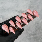 Press-On Nails Stiletto Polka Dot Reusable