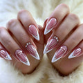 Press-On Nails Stiletto Purple Artistic Set of 24