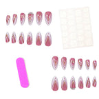 Press-On Nails Stiletto Purple Artistic Set of 24