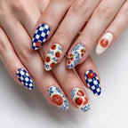 Press-On Nails Stiletto Reusable Tomato Design