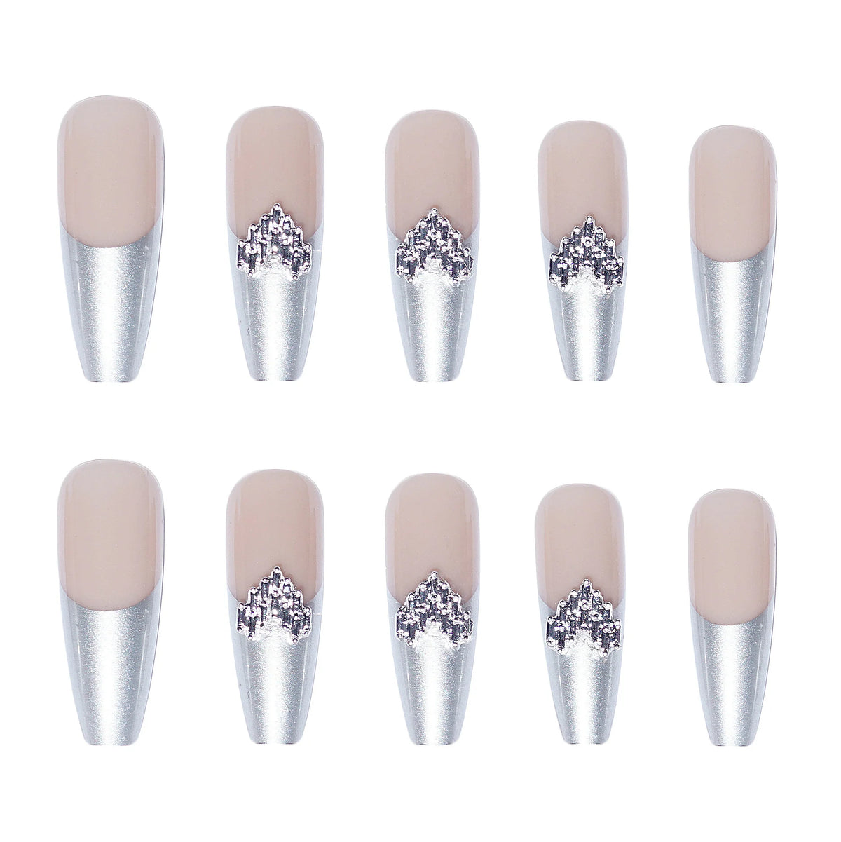 Press-On Nails Stiletto Rhinestone Glue-On