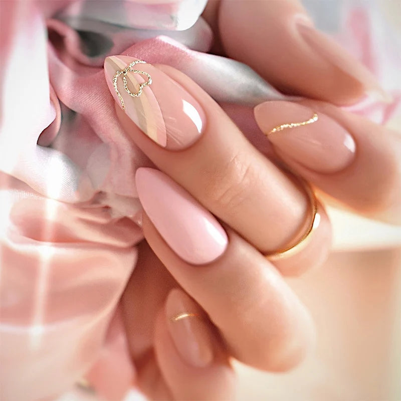 Press-On Nails Stiletto Rose Adhesive Backing & Multiple Sizes