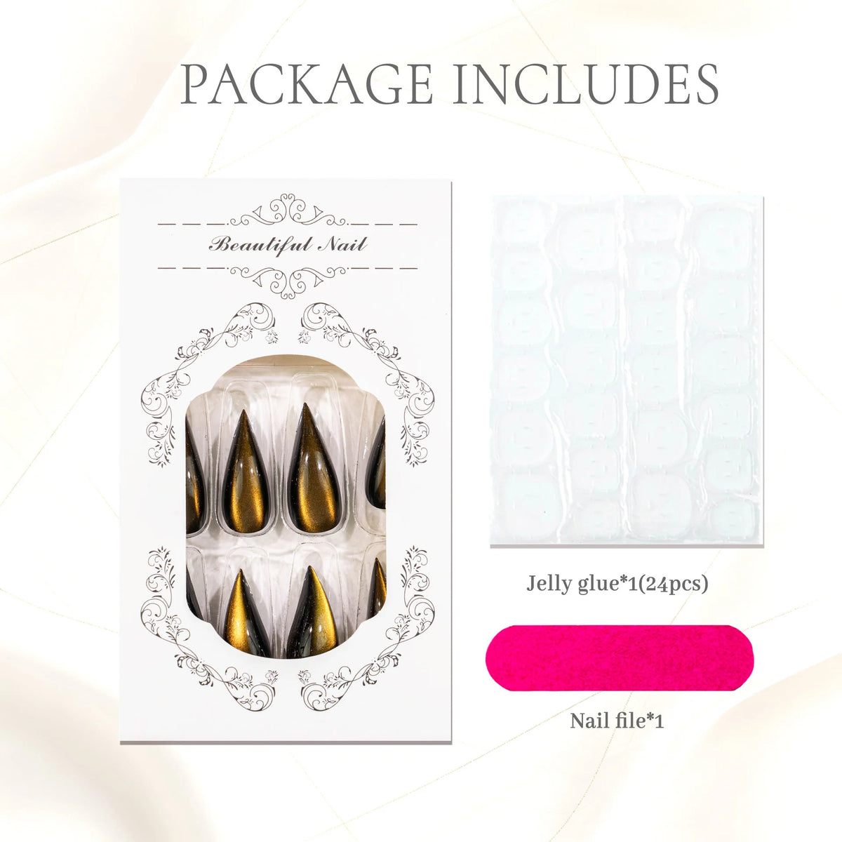 Press-On Nails Stiletto Salon-Quality No Glue
