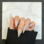 Press-On Nails Stiletto Star Embellished Glue-Free