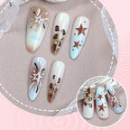 Press-On Nails Stiletto Star & Leopard Print Comfort Fit
