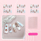 Press-On Nails Stiletto Star & Leopard Print Comfort Fit