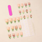 Press-On Nails Stiletto Whimsical Cherry & Frog Designs