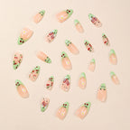 Press-On Nails Stiletto Whimsical Cherry & Frog Designs