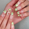 Press-On Nails Stiletto Whimsical Cherry & Frog Designs