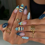 Press-On Nails Trendy Patterns Easy Peel-Off Multiple Sizes