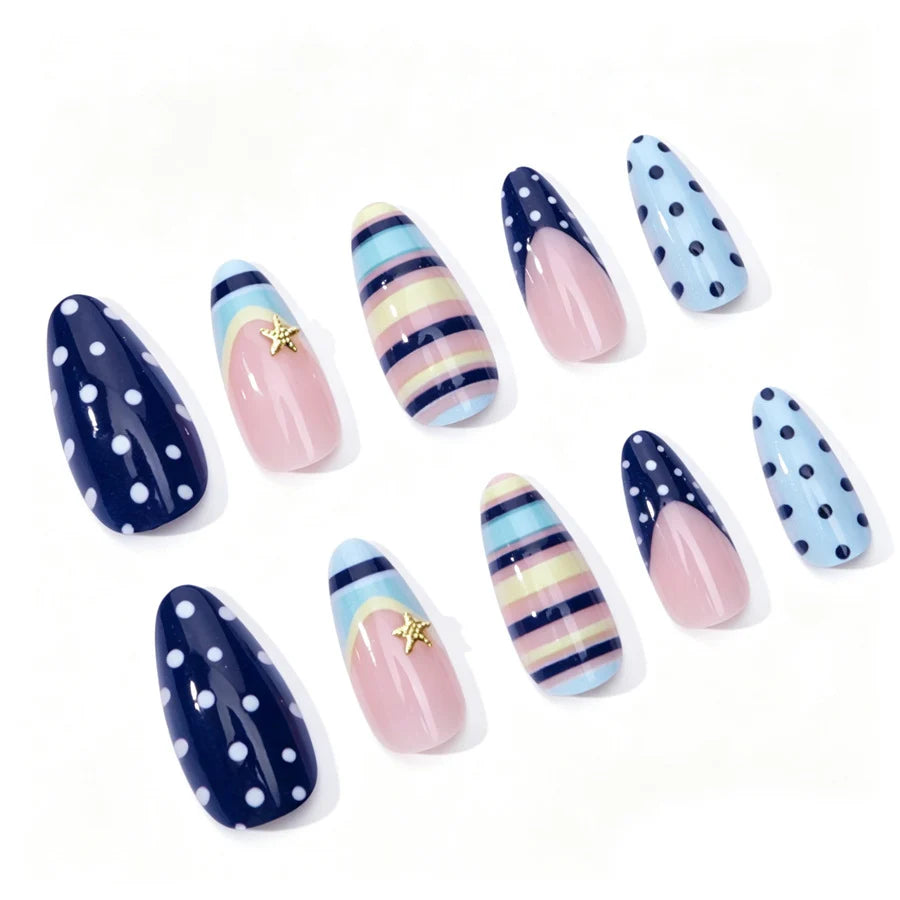 Press-On Nails Trendy Patterns Easy Peel-Off Multiple Sizes