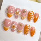 Press-On Nails Tropical Fruit & Floral Adhesive Fit