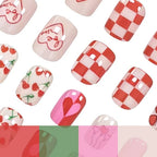 Press-On Nails Valentine Heart Designs Set of 24